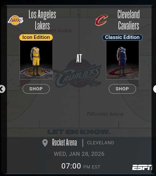 青春回忆！骑士将在后天主场对阵湖人时使用经典复古球衣及地板