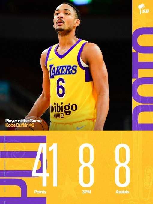 听说湖人缺射手？科比·巴夫金三分13中8轰41分8助带南湾湖人赢球